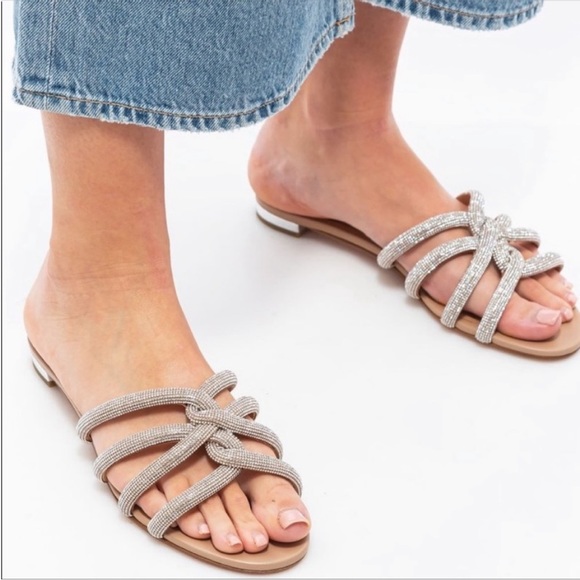 EUC Aquazzura moondust slides sandals $895 37.5 - Picture 3 of 10